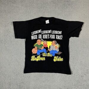Rare Lil Dez Kobe , Lebron Muppets Vintage Lakers T Shirt Youth XL Rap Tee #3498